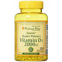 Витамин D Puritan's Pride Vitamin D3 2000 IU 200 Softgels TN, код: 7518969