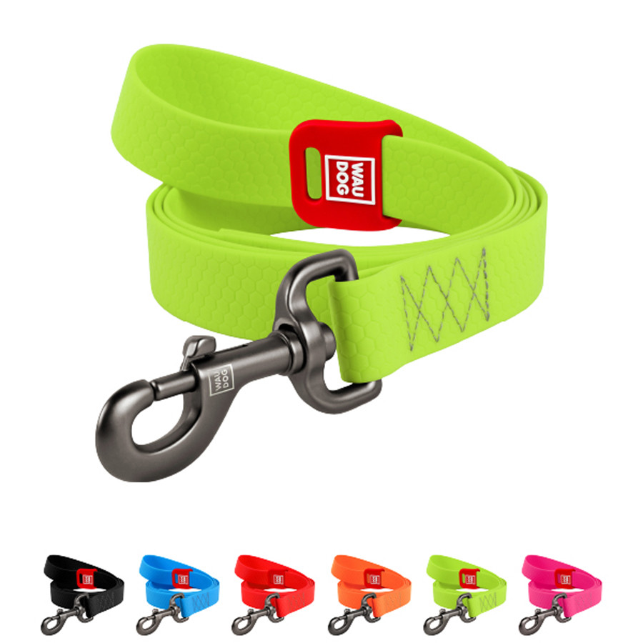 Повідець для собак водостійкий WAUDOG Waterproof, L-XXL, Ш 25 мм, Д 183 см салатовий, фото 1