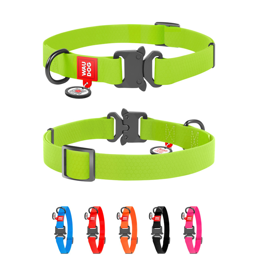 Нашийник для собак водостійкий WAUDOG Waterproof з QR-паспортом, металева пряжка-фастекс, Ш 25 мм, Дл, фото 1