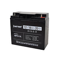 Аккумулятор 12В 18 Ач для ИБП I-Battery ABP18-12L EM, код: 7341378