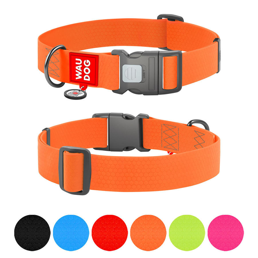 Нашийник для собак водостійкий WAUDOG Waterproof з QR-паспортом, пластиковий фастекс, XXL, Ш 40 мм, Д 46-70, фото 1