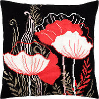 Набір для вишивання декоративної подушки Чарівниця Червона квітка 40×40 см V-214 GT, код: 7243166