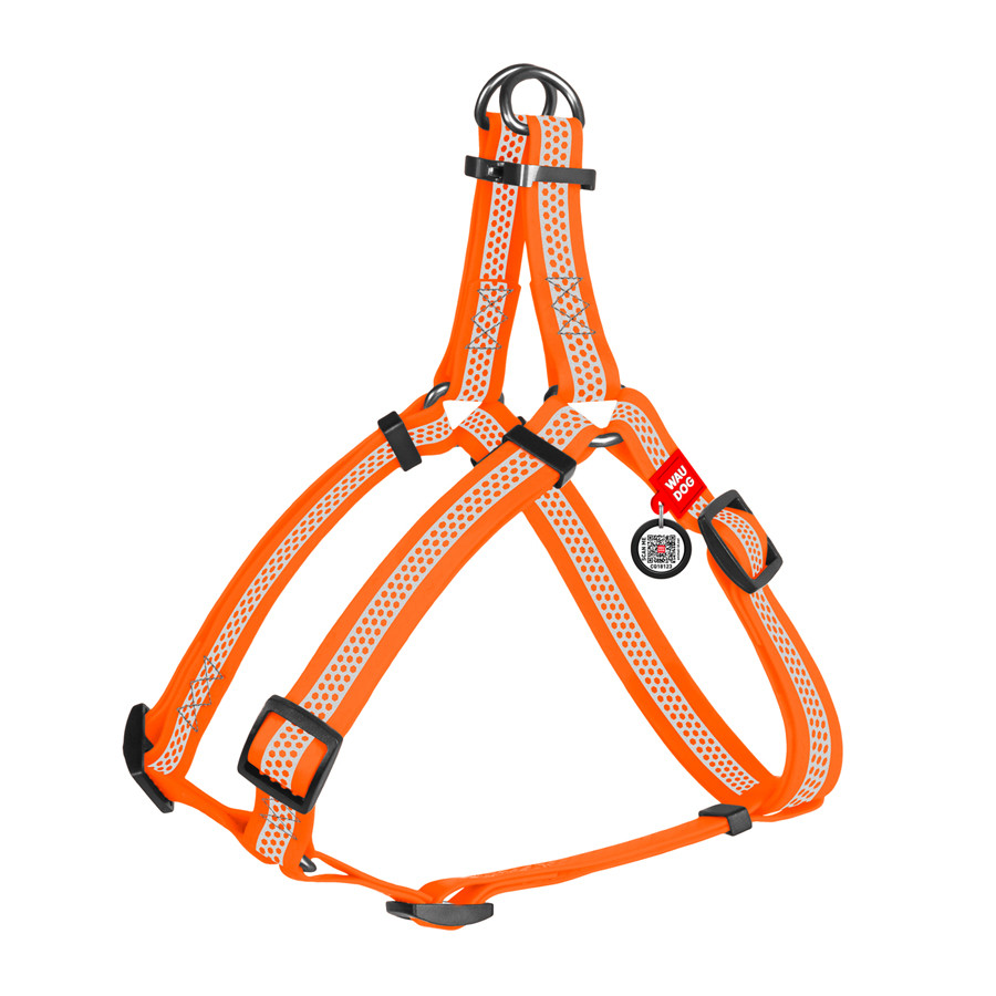 Шлея для собак водостійка WAUDOG Waterproof з QR-паспортом, світловідбивна, металева пряжка-фастекс, S,, фото 1