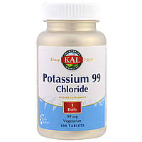 Калий хлорид Potassium Chloride KAL 99 мг 100 таблеток SN, код: 7586579