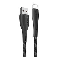 Кабель ColorWay USB-Lightning, 2.4А, 1м, PVC + Led, Black (CW-CBUL034-BK) UD, код: 6707382
