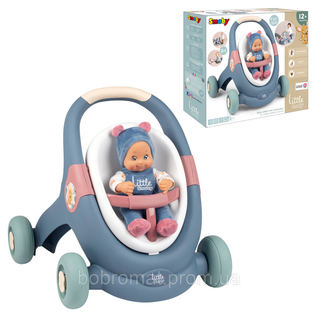 Прогулянкова катаска для ляльок 3в1 з пупсом Smoby OL226846 BB, код: 8298977