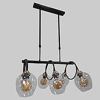 Люстра планка на 6 ламп Lightled Molecule 52-L7915-6 BK+CL BF, код: 8123570