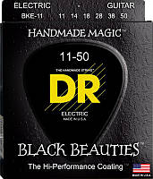 Струны для электрогитары DR BKE-11 Black Beauties Heavy K3 Coated Electric Guitar Strings 11 FS, код: 6555805