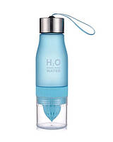 Бутылка для воды и напитков H2O с цитрусовой соковыжималкой 650 мл Синяя (SUN0035) ST, код: 181698
