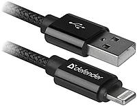 Кабель Defender ACH01-03T PRO USB2.0 AM-Lightning Black 1m (87808) (6499804) VA, код: 1870062