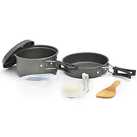 Набор посуды из анодированного алюминия Cooking Set DS-200 Туристический комплект походный на 2 человека