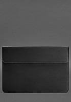 Кожаный чехол-конверт на магнитах для ноутбука Универсальный Черный Crazy Horse BlankNote OM, код: 8132072