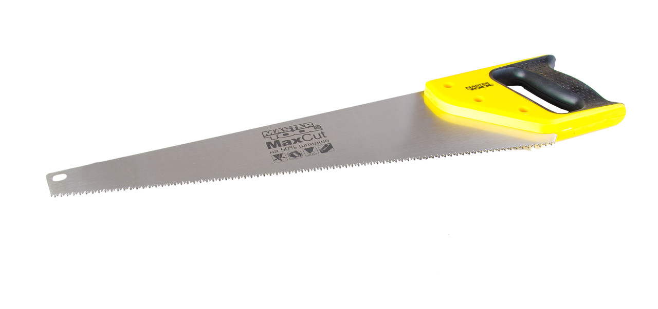 Ножівка столярна MASTERTOOL 450 мм 9TPI MAX CUT гартований зуб 3-D заточення поліроване 14-2845 SC, код: 7232674