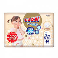 Підгузки GOO.N Premium Soft для дітей 12-20 кг (розмір 5(XL), на липучках, унісекс, 40 шт.) Baumarpro - Твой