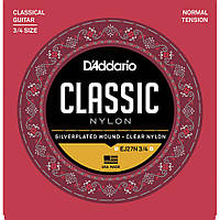 Струны для классической гитары D'Addario EJ27N 3 4 Student Nylon Classical Strings Normal Ten PR, код: 6555913