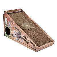 Наклонная когтеточка для кошек с кошачьей мятой и меxовой мышкой Flamingo SCRATCHING BOARD 59 SX, код: 7937126