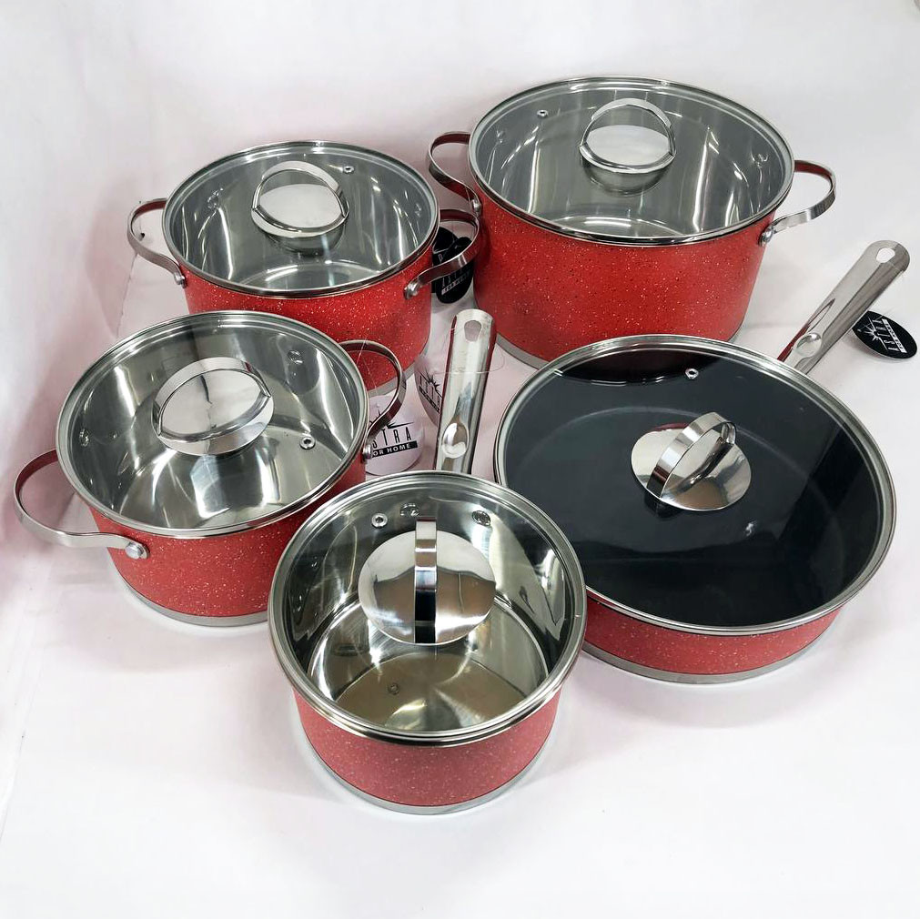 Хороші каструлі, Набір посуду для електричних плит, Набір каструль з антипригарним покриттям PO-32, фото 1