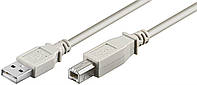 Кабель принтера Goobay USB2.0 A-B M M 3.0m AWG28 2xShielded D4.5mm Cu сірий (75.03.8713) TN, код: 7454949