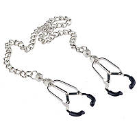 Затискачі для сосків на ланцюжку Kinklab Mandible Silver Nipple Clamps Bdsm4u KB, код: 8370763