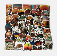 Набор виниловых наклеек стикеров Jsstore США Пустыня и Верблюды Стикербомбинг 50шт ML, код: 7430311