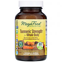 Сила куркумы для всего организма, Turmeric Strength for Whole Body, MegaFood, 60 таблеток BF, код: 2337659