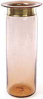 Ваза настольная для цветов Ancient Glass настольная диаметр 12х34 см, янтарное стекло Bona DP EM, код: 6674264