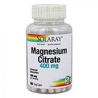 Микроэлемент Магний Solaray Magnesium Citrate 400 mg 90 Veg Caps SOR-46301 FE, код: 7848535