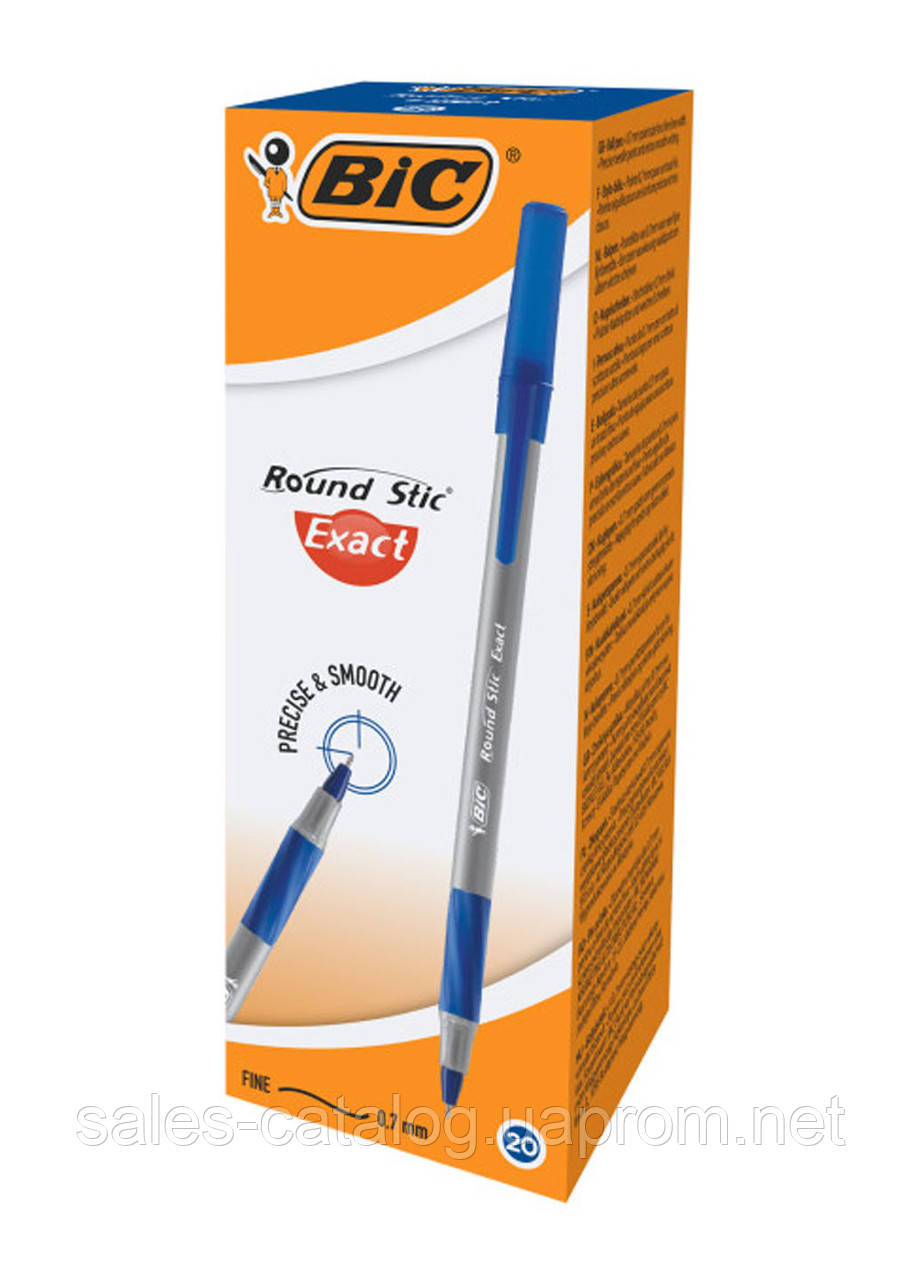 Набір кулькових ручок BIC Round Stic Exact 20 шт Синій (3086123340879) SC, код: 7750741