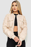 Куртка женская из экокожи короткая светло-бежевый 186R097 Ager XL BF, код: 8453945