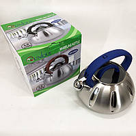 Кухонный металический чайник из нержавейки Unique UN-5303 / Чайник со свистком FB-230 для электроплиты