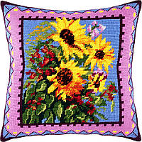 Набір для вишивання декоративної подушки Чарівниця Букет соняшників 40×40 см V-21 ES, код: 7242976