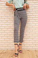 Женские укороченные брюки в клетку с лампасами Серый 172R9314-3 Ager 42 OM, код: 8229684