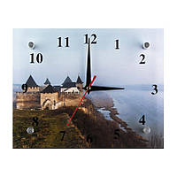 Часы Настенные Виды Украины Хотинский Замок Туман на Днестре Тихий ход 20х25х5 см (21351) GT, код: 5552720