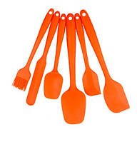 Набор силиконовых кухонных принадлежностей 6 в 1 Оранжевый 29 см х 7,5 см (vol-918) EJ, код: 2607979