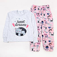 Пижама для девочки Dexters sweet dream 110 см розовый серый (131750369189) EM, код: 8336031