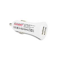 Автомобильное зарядное устройство Faraday Electronics 18 Вт USB CAR с 2 USB выходами 2.4 А и GT, код: 6726768