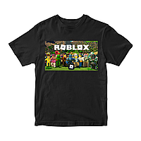 Футболка черная с принтом онлайн игры Roblox Роблокс Персонажы Roblox 2 Кавун 3-4 года ФП0119 EV, код: 8379746