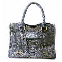Женская сумка Piton Bags из кожи питона 30х21х10 см Серая (DN32640A) OM, код: 5525543