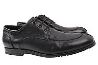 Туфлі чоловічі з натуральної шкіри на низькому ходу на шнурівці колір Чорний Arees 106-21 22D MP, код: 7365860