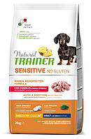 Корм Trainer Natural Dog Sensitive No Gluten Adult Mini Rabbit сухой монопротеиновый с кролик BF, код: 8451291