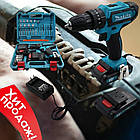 Акумуляторний гайковерт шурупокрут Makita 24v ручний  для дому з набором інструментів, акумуляторна дріль, фото 9