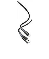 Кабель USB XO NB225 Silicone two-color 2.4A USB to Lightning 1 m Черный SN, код: 8374748