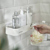 Пластикова полиця у ванну Lebond JS Home JS185176 Простий монтаж Біла SC, код: 7525513, фото 5