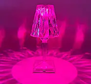 Енергозберігаюча сенсорна настільна лампа з кристалічним візерунком Лампа з пультом та 16 кольорів підсвічування, фото 7