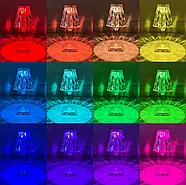 Енергозберігаюча сенсорна настільна лампа з кристалічним візерунком Лампа з пультом та 16 кольорів підсвічування, фото 3