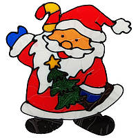 Силіконова наклейка на скло Санта Клаус з ялинкою 3 Bambi 13-64-09 20 х 25 см SC, код: 8247711