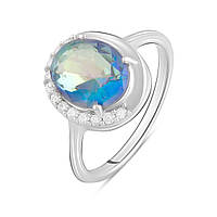 Серебряное кольцо SilverBreeze с мистик топазом (1634639) 18 UD, код: 8022326