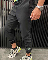 Мужские черные спортивные штаны с карманами на резинке снизу, Турция