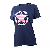 Женская Футболка JEEP T-SHIRT OVERSIZE STAR Striped Print Turn Синий S (O102613-A184 S) z113-2024