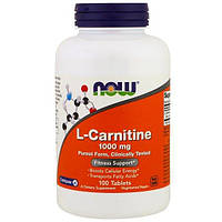 Карнитин NOW Foods L-Carnitine 1000 mg 100 Tabs NF00068 BB, код: 7518410